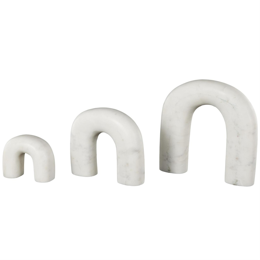 White Marble Arch Sculpture Set of 3