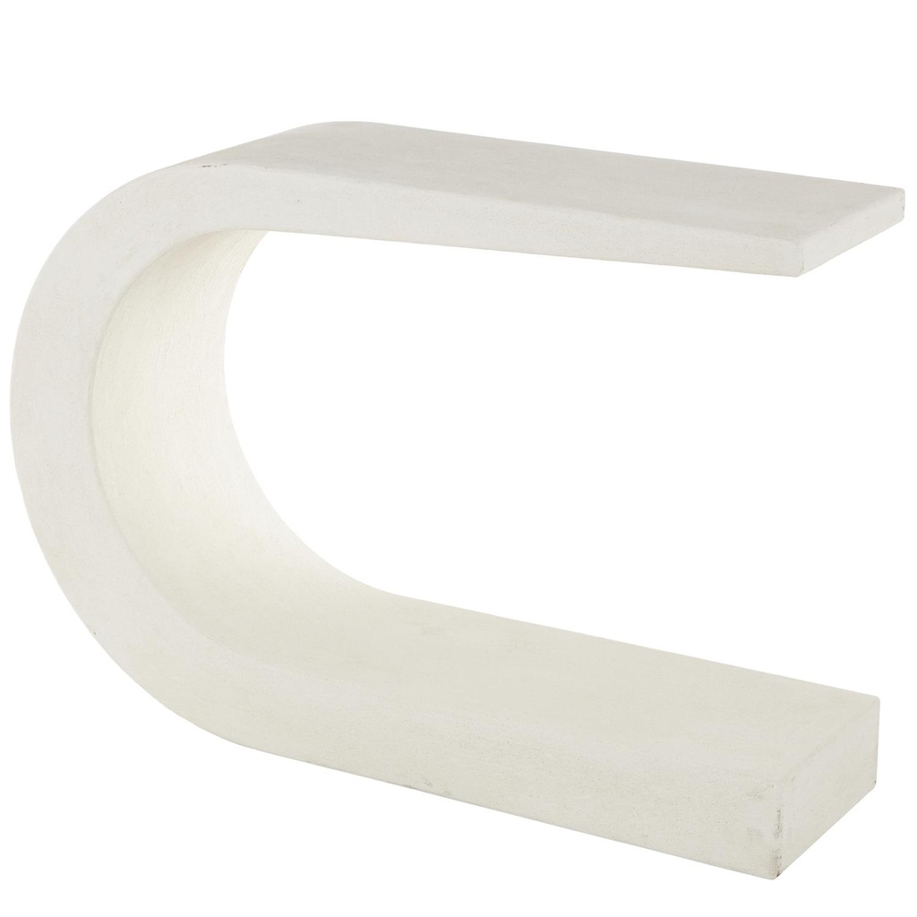 C-Shaped White Wood Console Table 44in