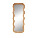Wavy Floor Mirror Natural Wood 29x73in