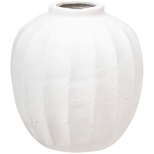 Amia Round Vase White Magnesia 11in