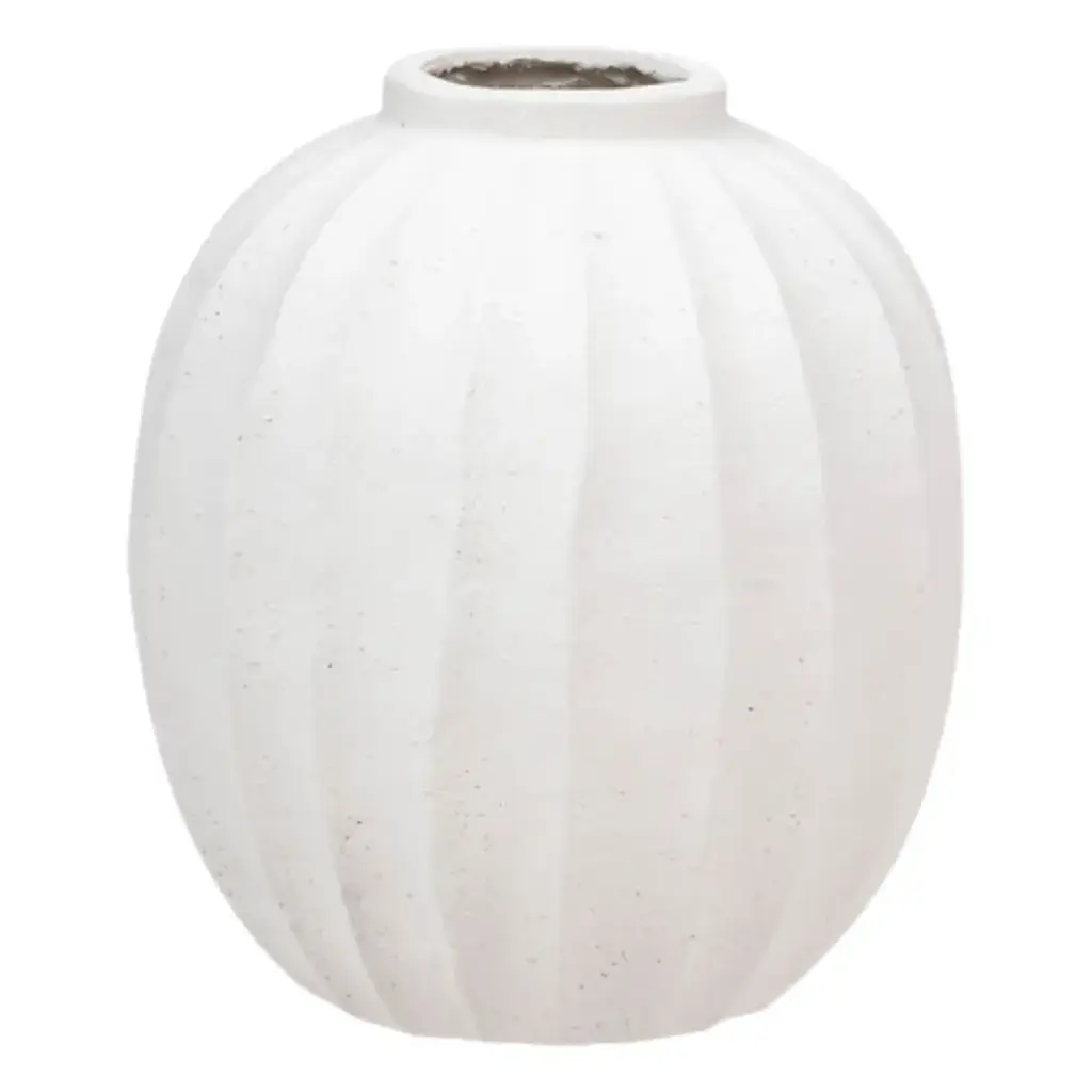 Amia Round Vase White Magnesia 17.5in