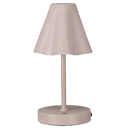 Ruffled LED Table Lamp With Touch Sensor Cream 11in