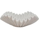 Ruffled Centerpiece Bowl Cream Stone Finish 20in