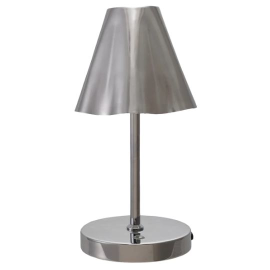 Ruffled LED Table Lamp With Touch Sensor Chrome 11in