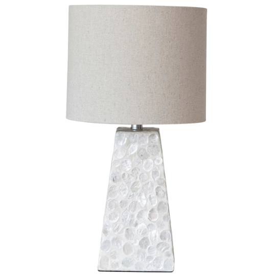 Capiz Table Lamp White 18in