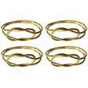 Twisted Knot Napkin Rings Gold 4pc