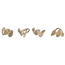Leaf Napkin Rings Brass 4pc