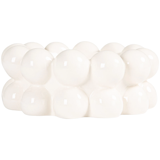 Bubble Stoneware Bowl White 6in