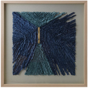 Paper Art Shadow Box Wall Décor Blue & Gold 31.5x31.5in