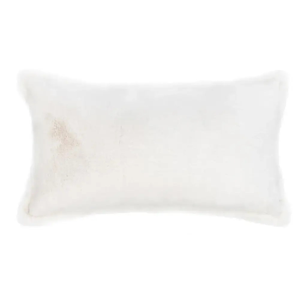 Taiga Faux Fur Pillow Ivory 14x26in