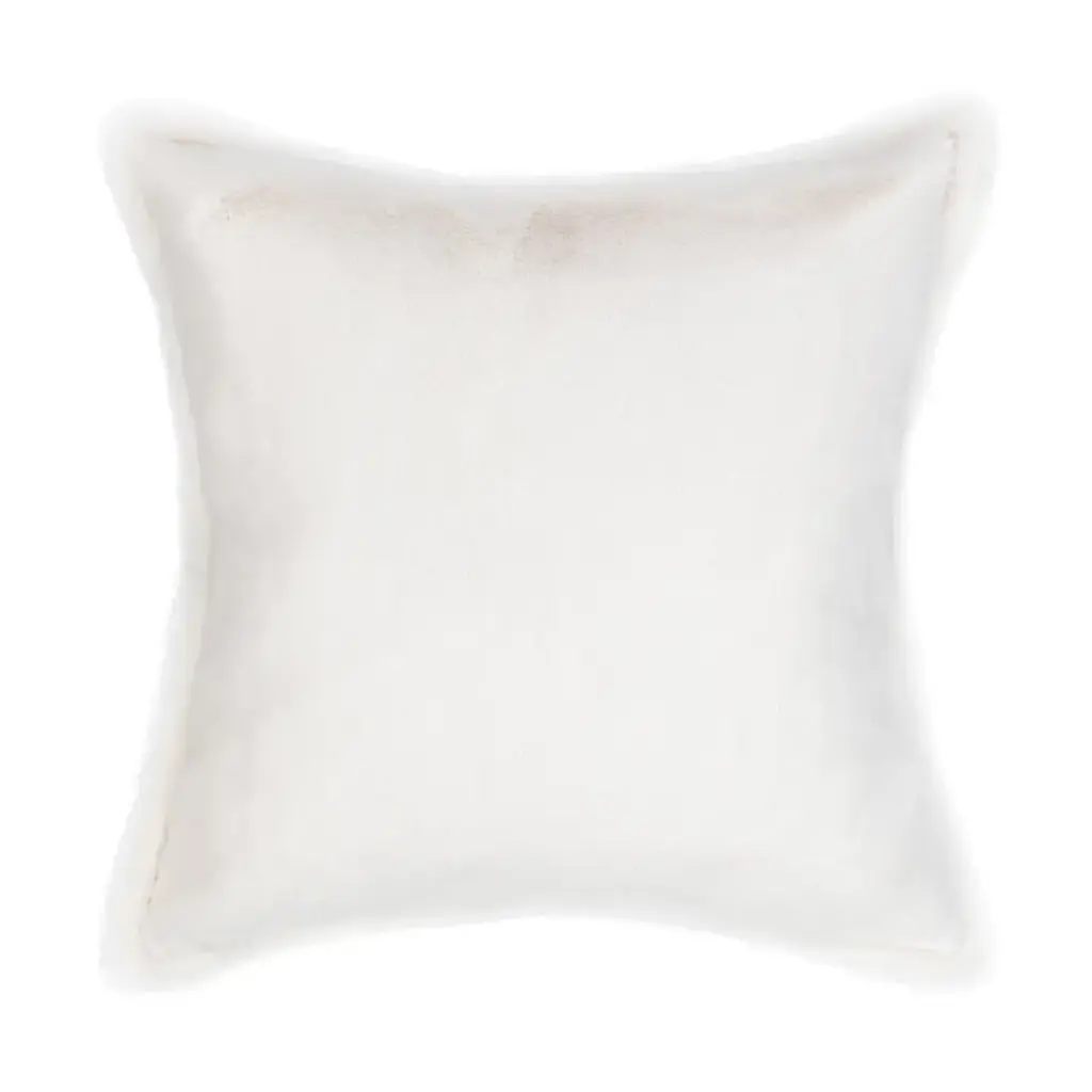 Taiga Faux Fur Pillow Ivory 22x22in
