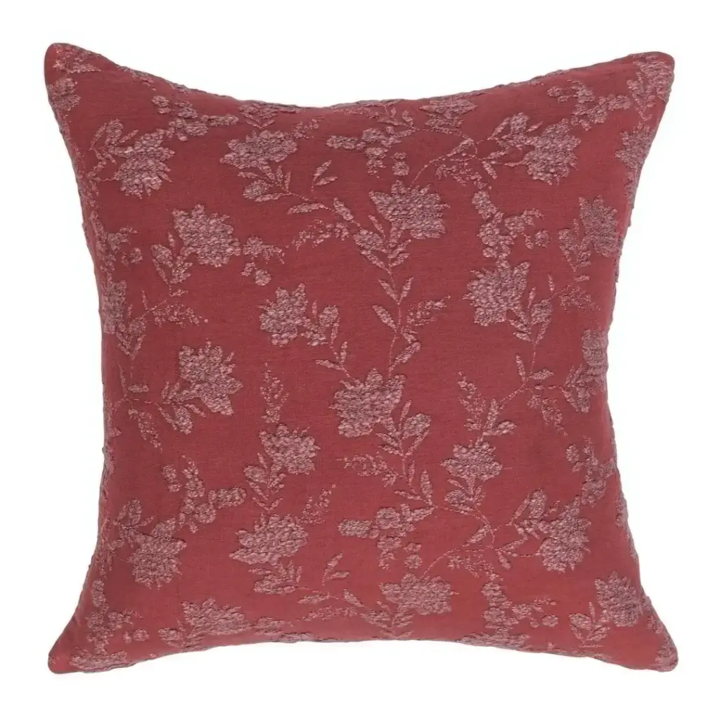 Rosecliff Pillow Burgundy Red 22x22in
