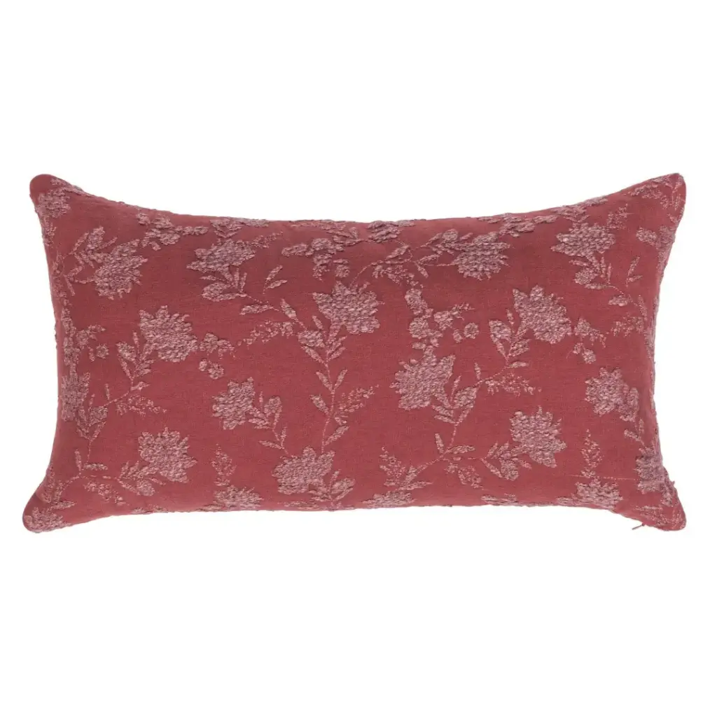 Rosecliff Pillow Burgundy Red 14x26in