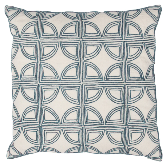 Elea Pillow Ivory Navy 22x22in