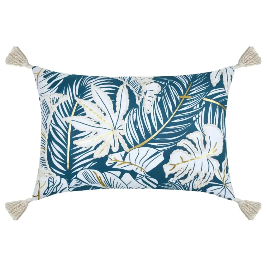 Aloha Bolster Pillow Blue 16x24in