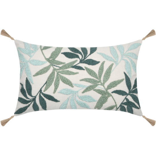 Casablanca Bolster Pillow Green 12x20in