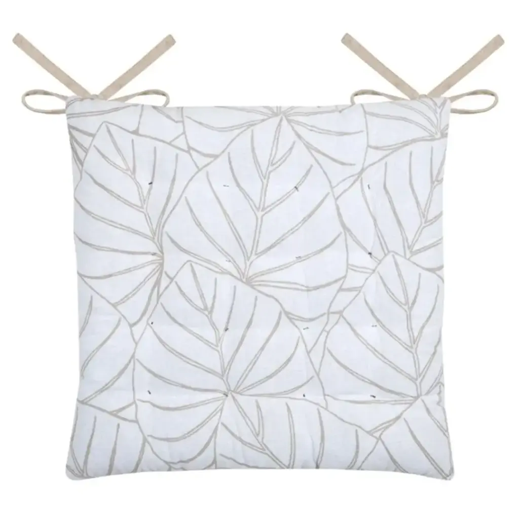 Nova Chair Pad White Natural 15x15in