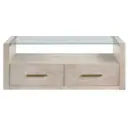 Garland Castered Glass Top Coffee Table Washed Parchment
