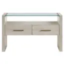 Garland Glass Top Sofa Table Washed Parchment