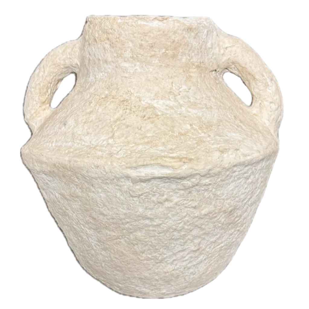 Paper Mache Vase With Handles 14in