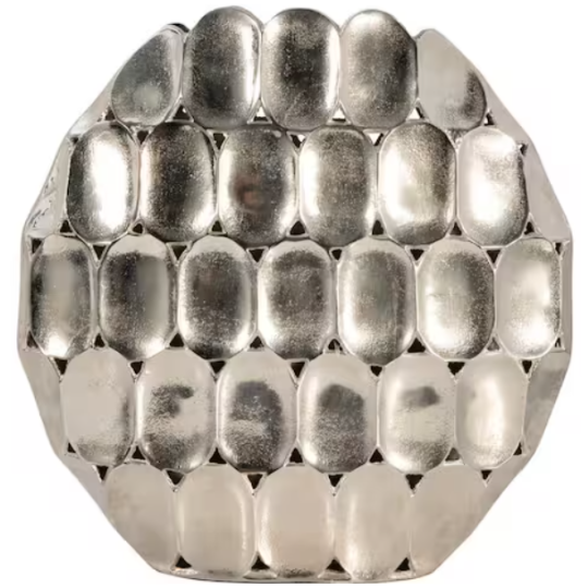 Oval Vase Silver 17in