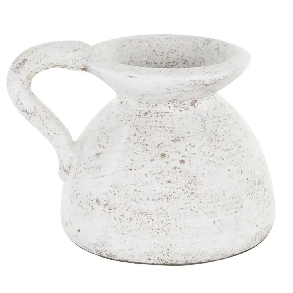 Antique Style Textured Pot Cream 11in
