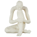 Thinker White Stone Sculpture 14in