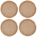 Hessian Round Woven Placemat Set Natural 4pc