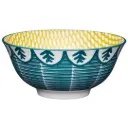 Glazed Stoneware Bowl Leafy Green 6in