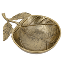 Aluminum Leaf Bowl with Stem Detailing Gold 8x6x2in