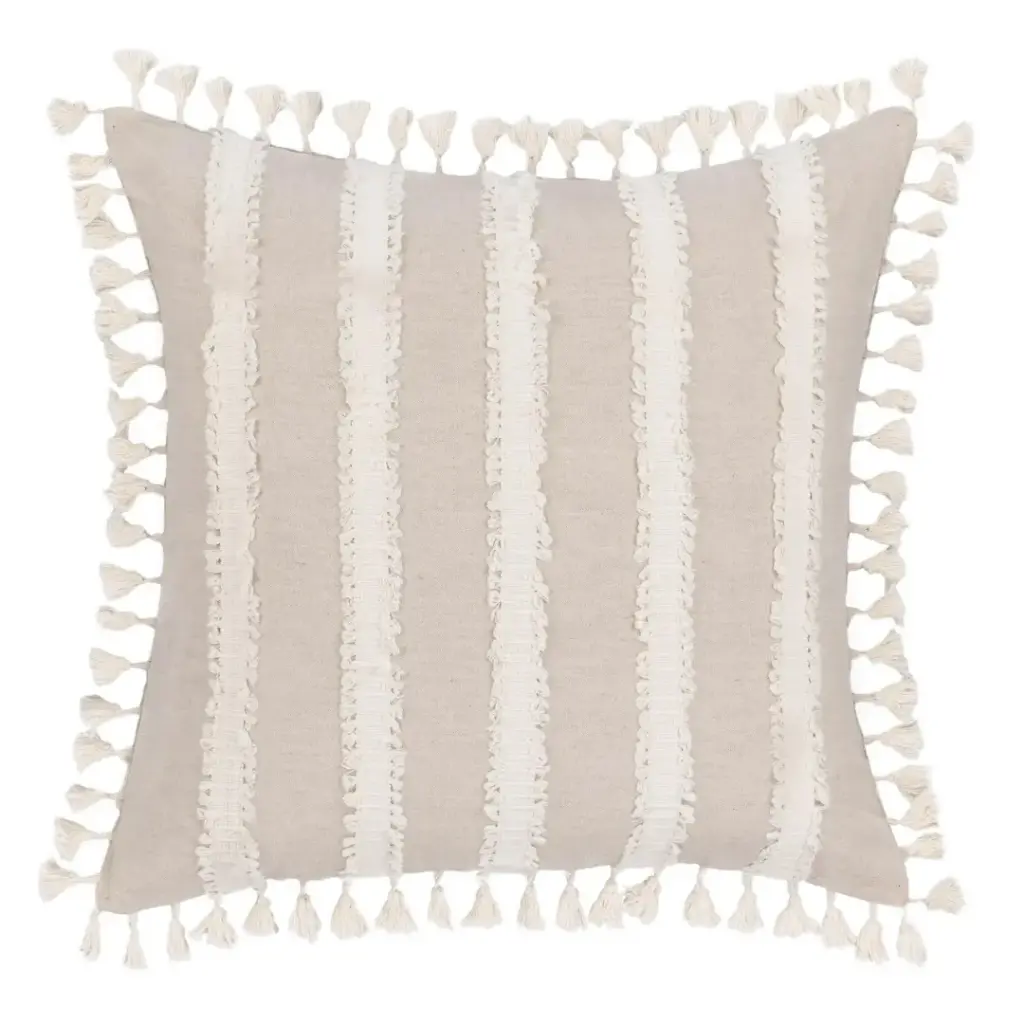 Edisto Pillow Beige Ivory 22x22in