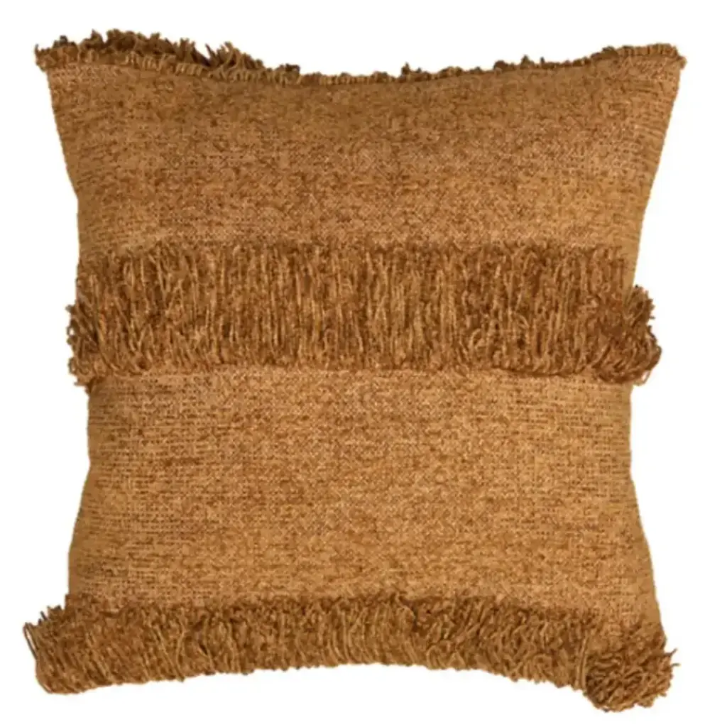 Luani Fringe Pillow Cognac 18in
