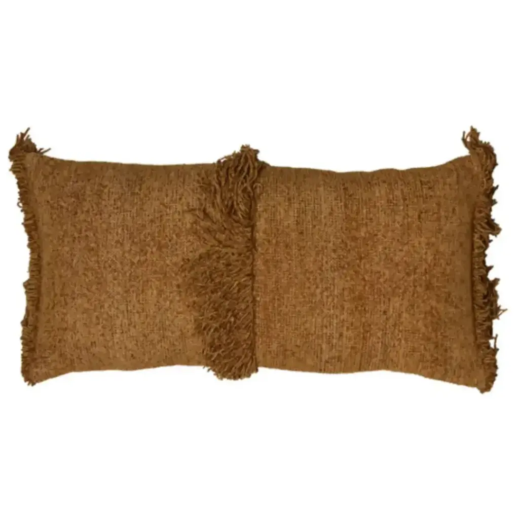 Luani Fringe Bolster Cognac 12x24in