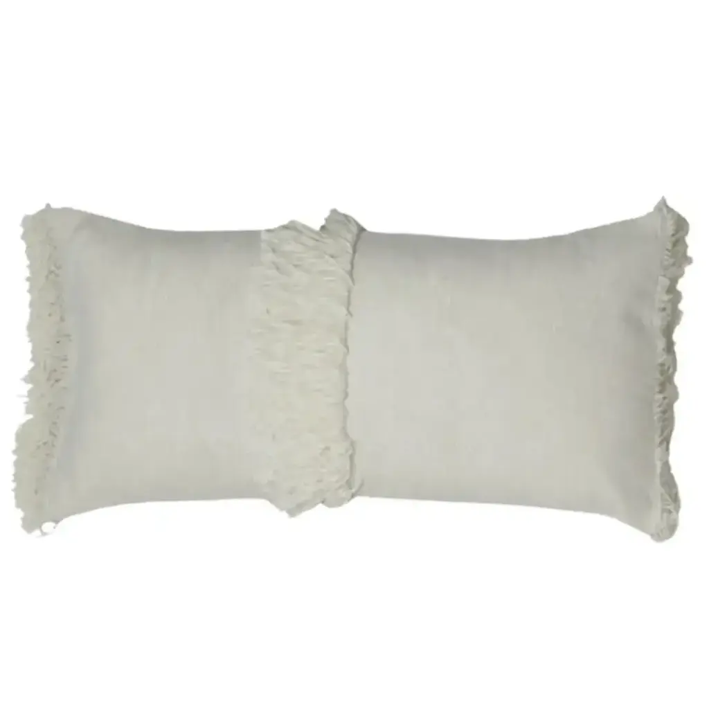 Luani Fringe Bolster Cream 12x24in