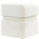 Piazza Velvet Pouf Beige 16in