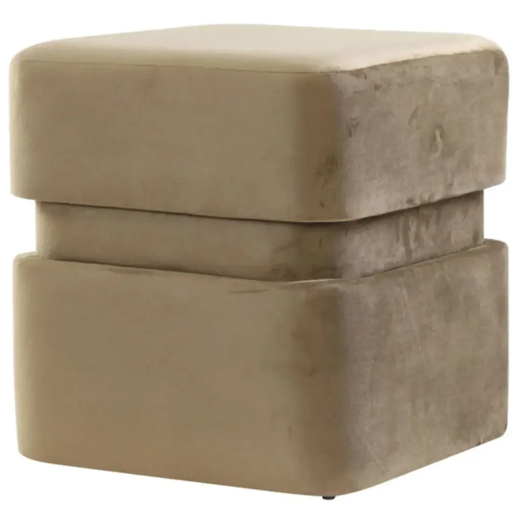 Piazza Velvet Pouf Brown 16in