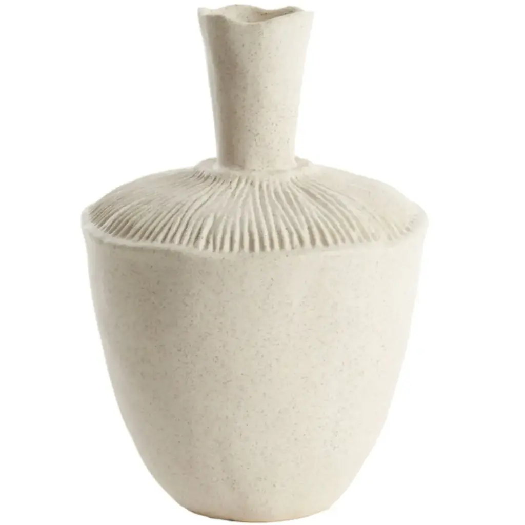 Neira Ceramic Vase Cream 11in