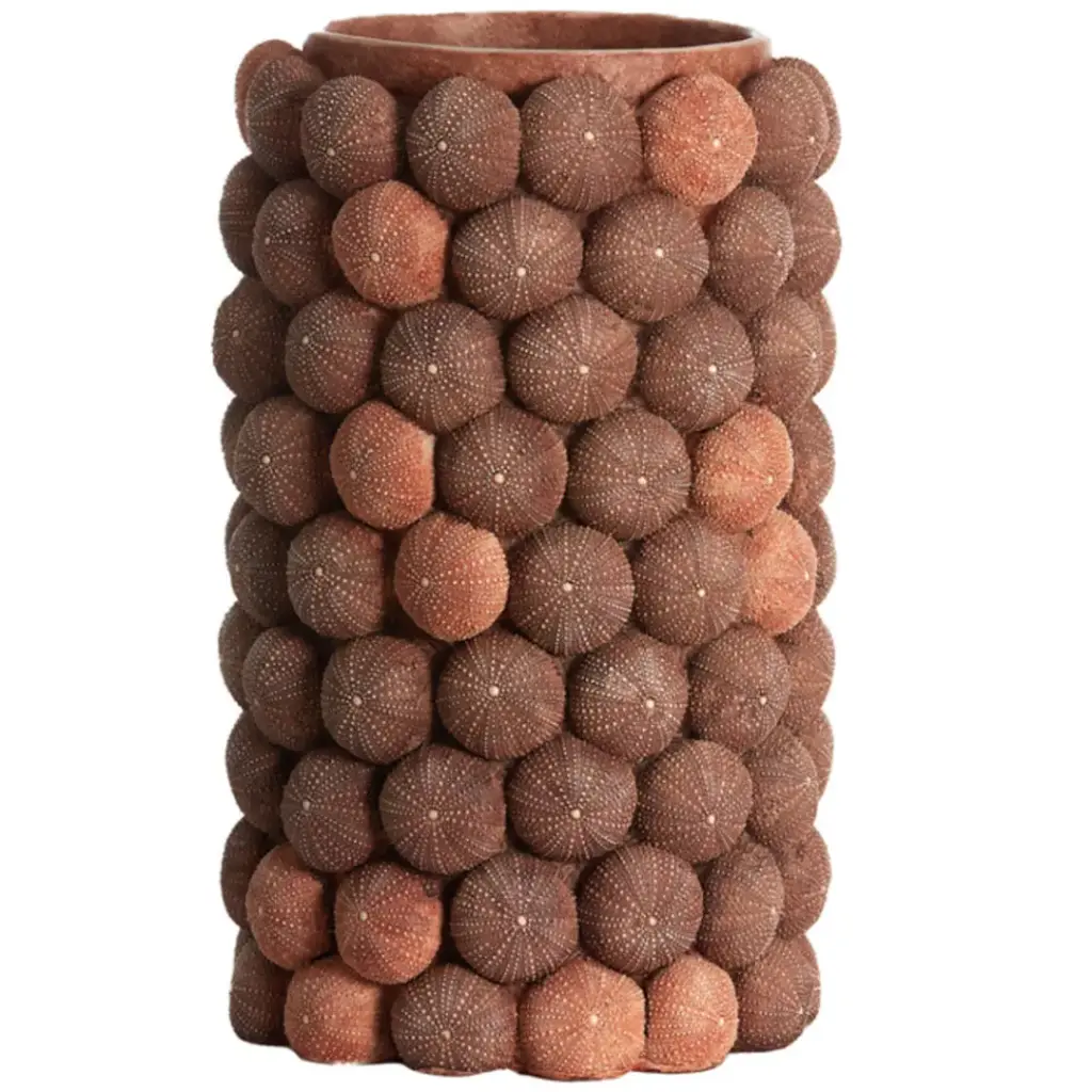 Sea Urchin Vase Coral Red 16in