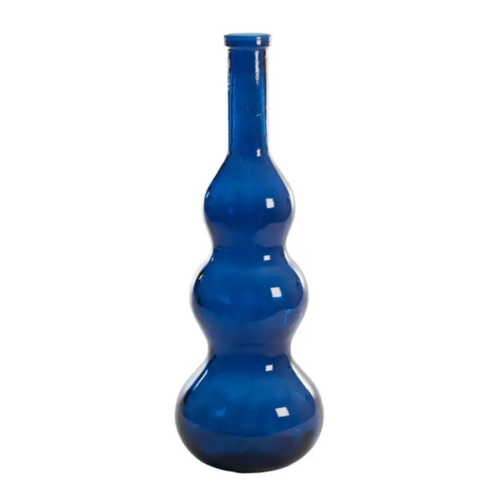 Venerio Glass Vase Dark Blue 30in