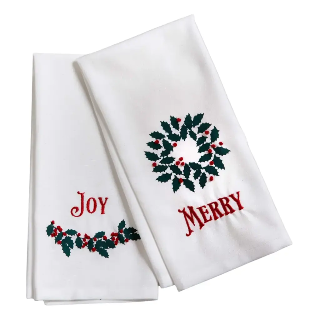 Merry and Joy Guest Towel 2pc