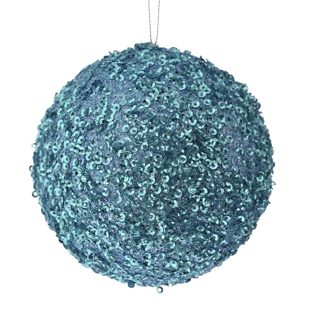 Glittered Bauble Jade 5in