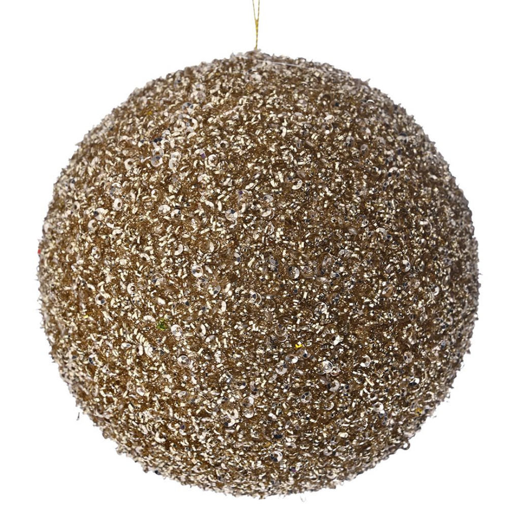 Glitter Bauble Champagne 5in