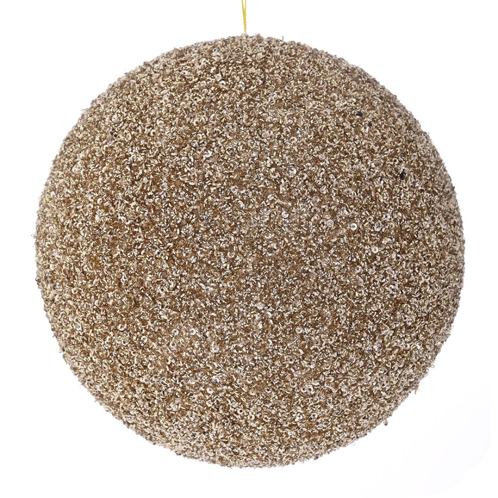 Glitter Bauble Champagne 8in