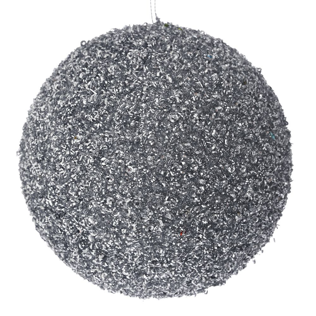Glitter Bauble Silver 6in