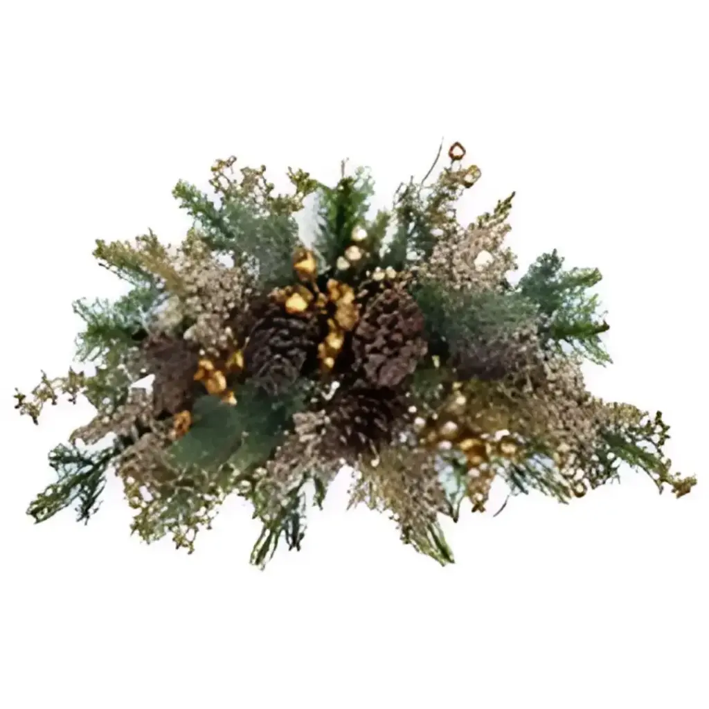 Swag with Pine Cones and Berries Champagne 26in
