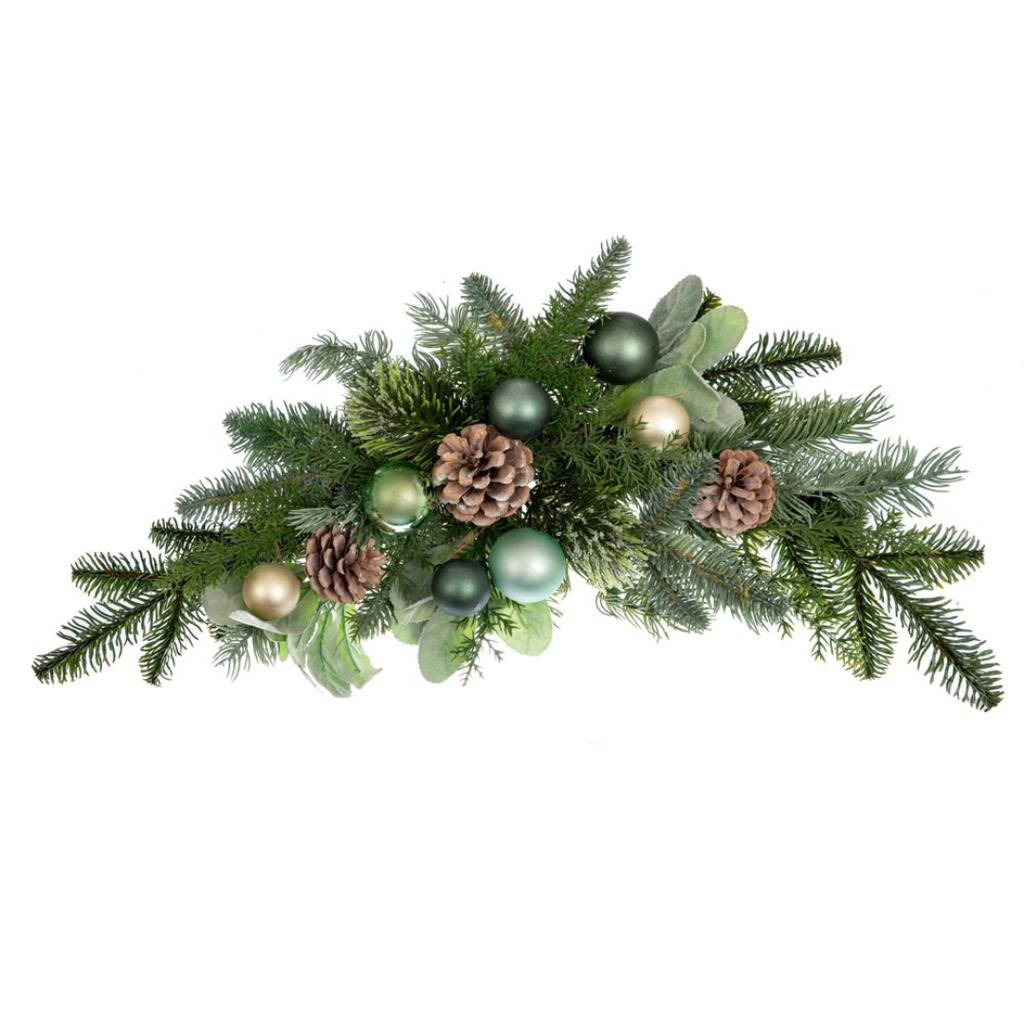 Swag with Pine Cones and Baubles 26in