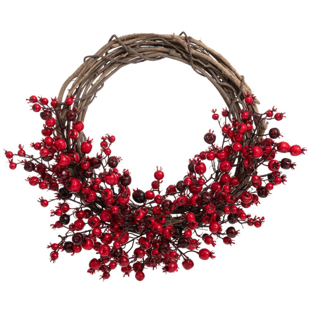 Wreath with Berries Red 20in
