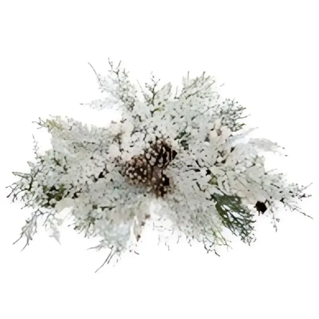 Snowy Swag with Berries and Pine Cones White 26in