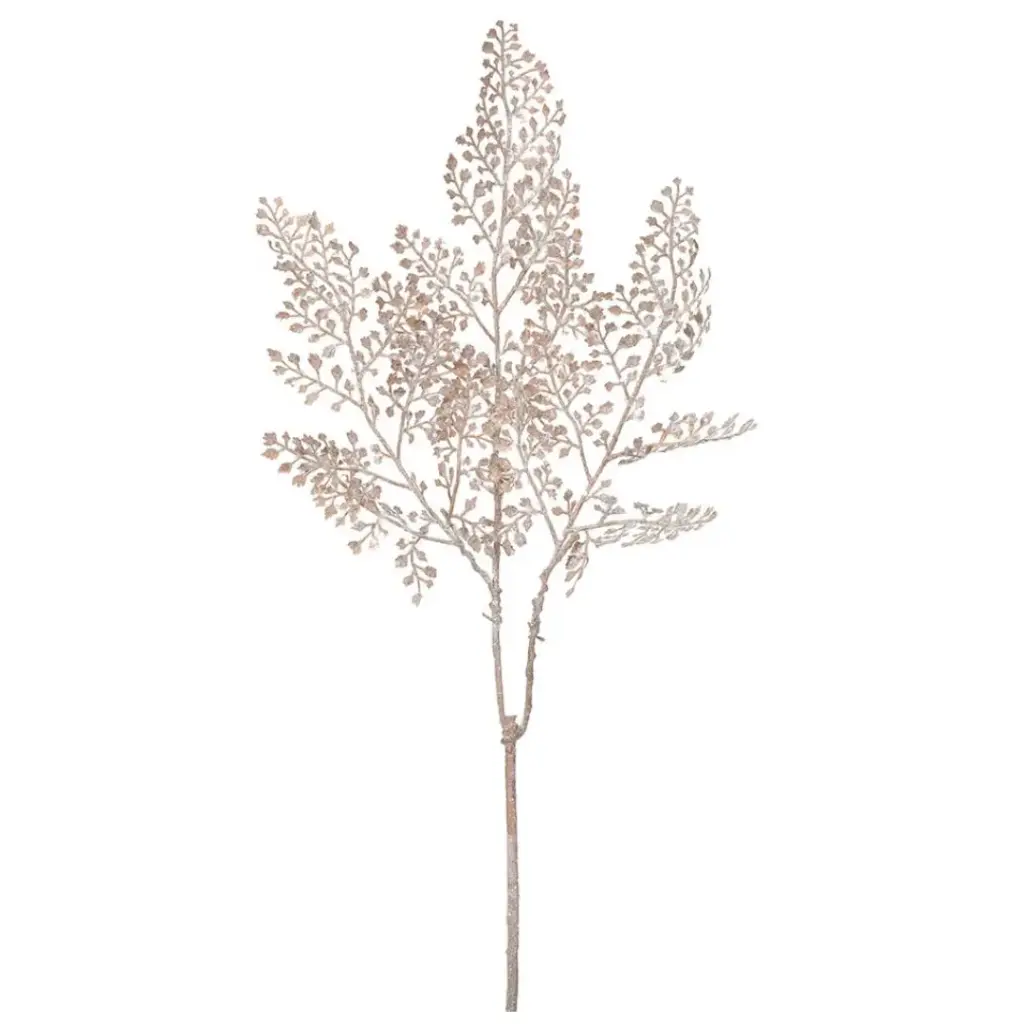 Sequin Fern Spray Champagne Gold 24in