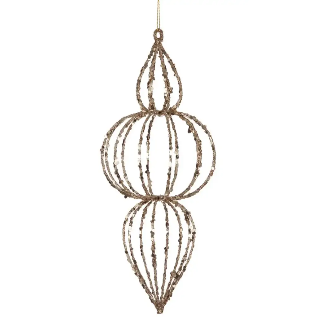 Glittered Finial Ornament Gold 11in